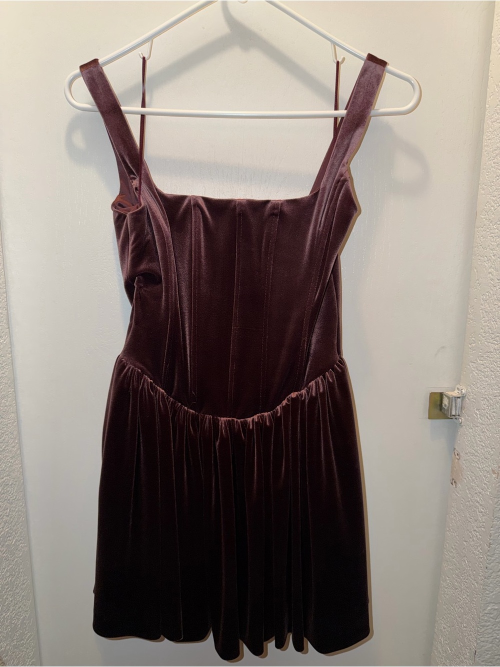 Velvet Square-Neck Mini Dress
